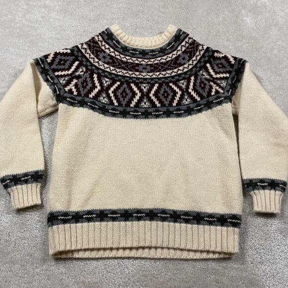 Woolrich Other - VTG Woolrich Sweater Mens S White Wool Fair Isle Crewneck Knit Pullover Heavy